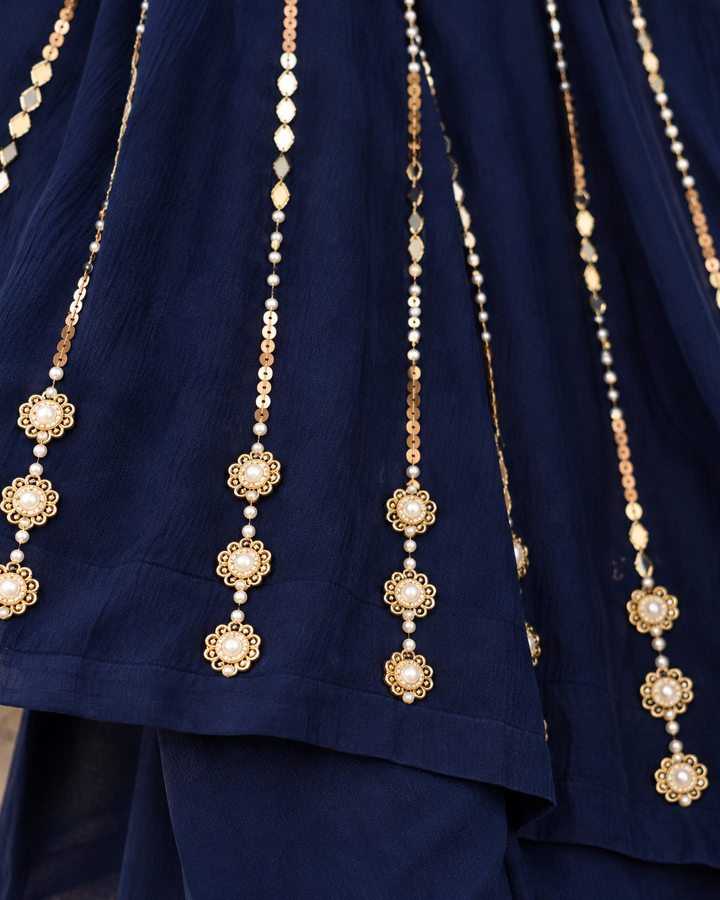Blue Anarkali Kurta pant Set with Dupatta