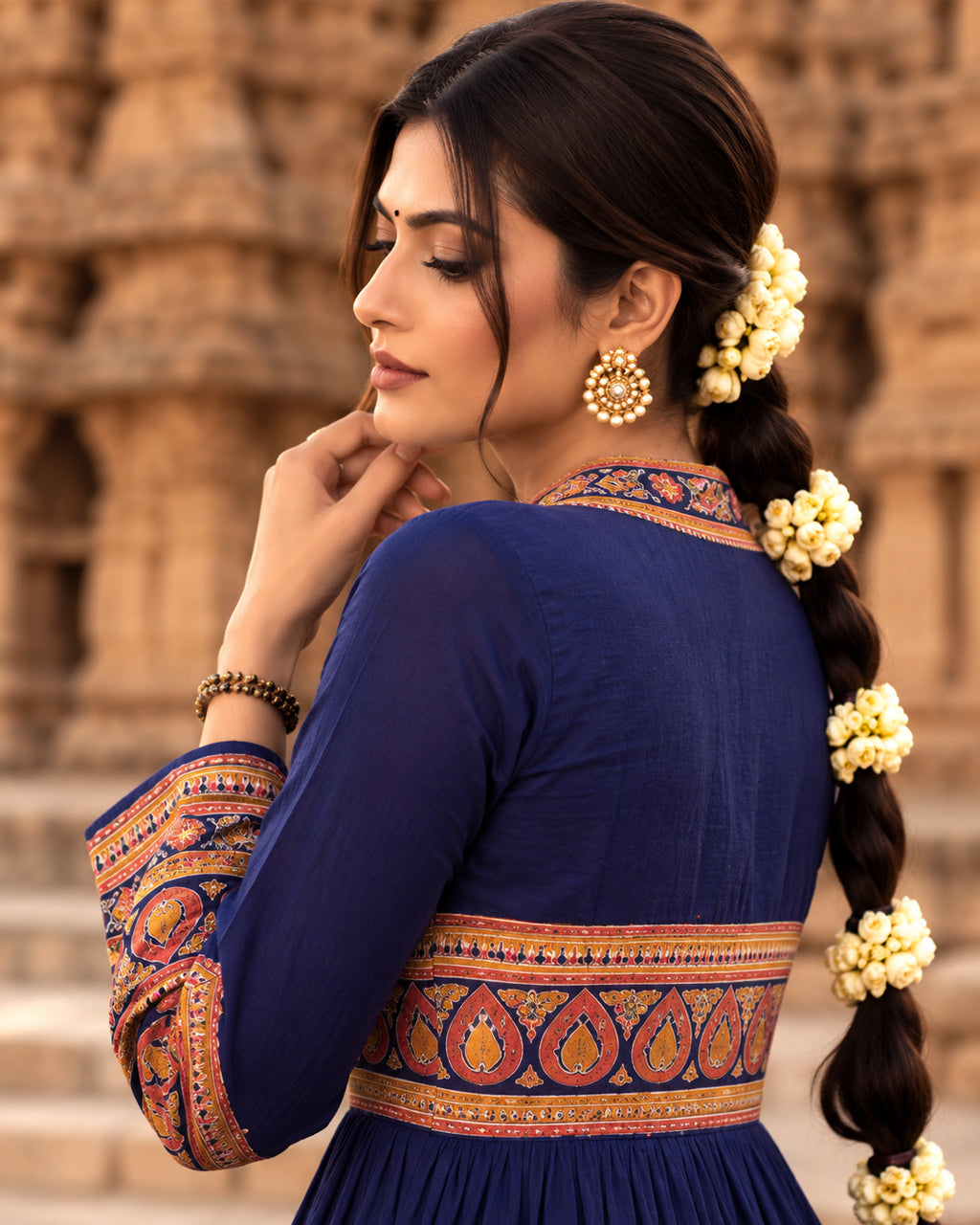 Purple Anarkali Kurta pant Set with Dupatta