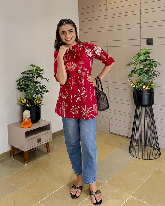 Red Printed Tunic