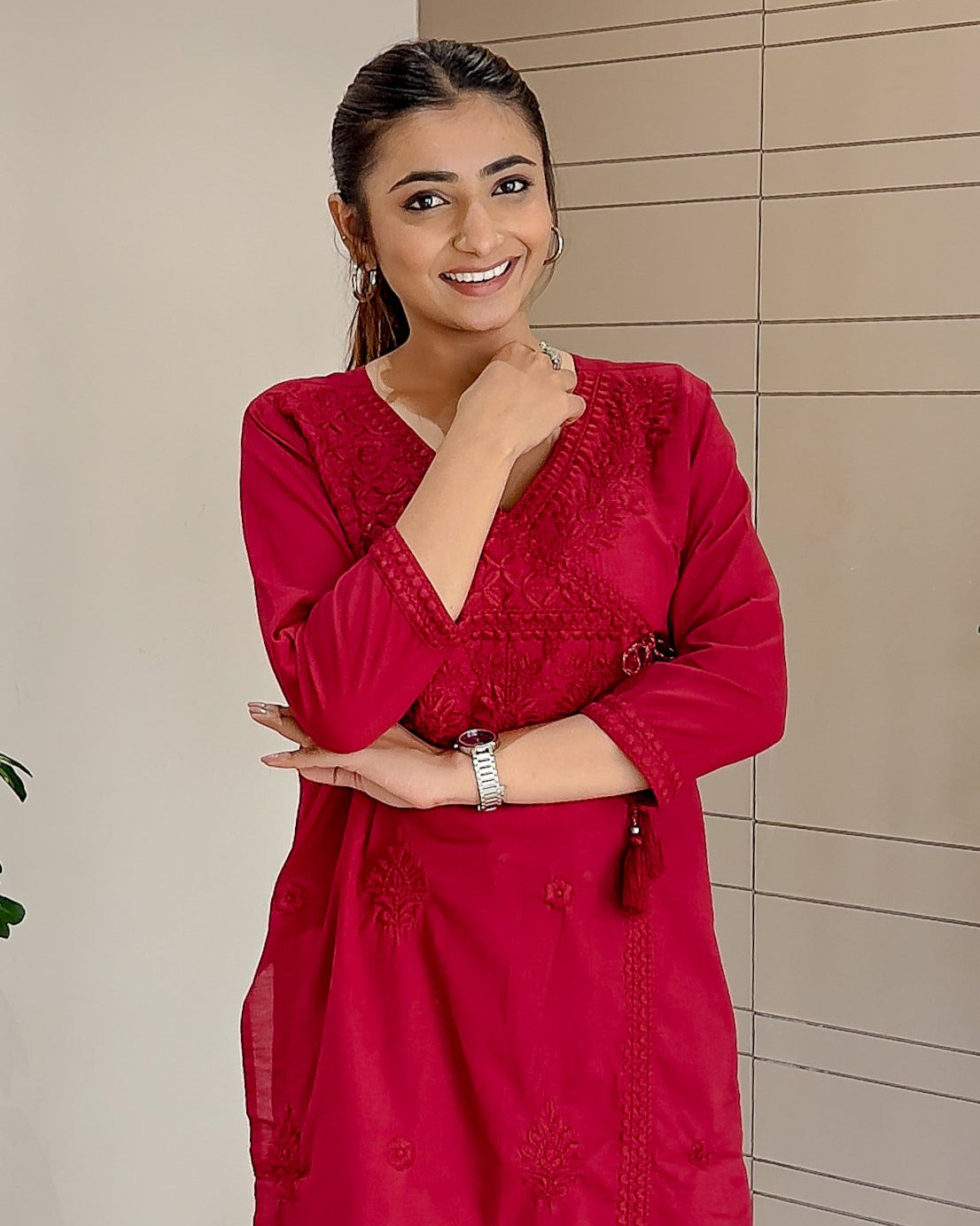 V Neck & Quarter Sleeves