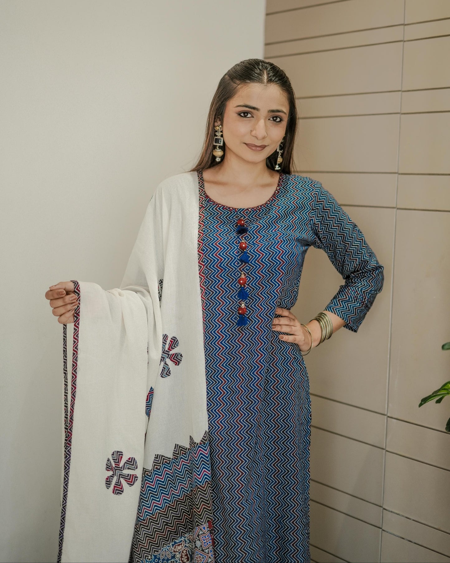 Embroidery Work _ Round Neck & Quarter Sleeves