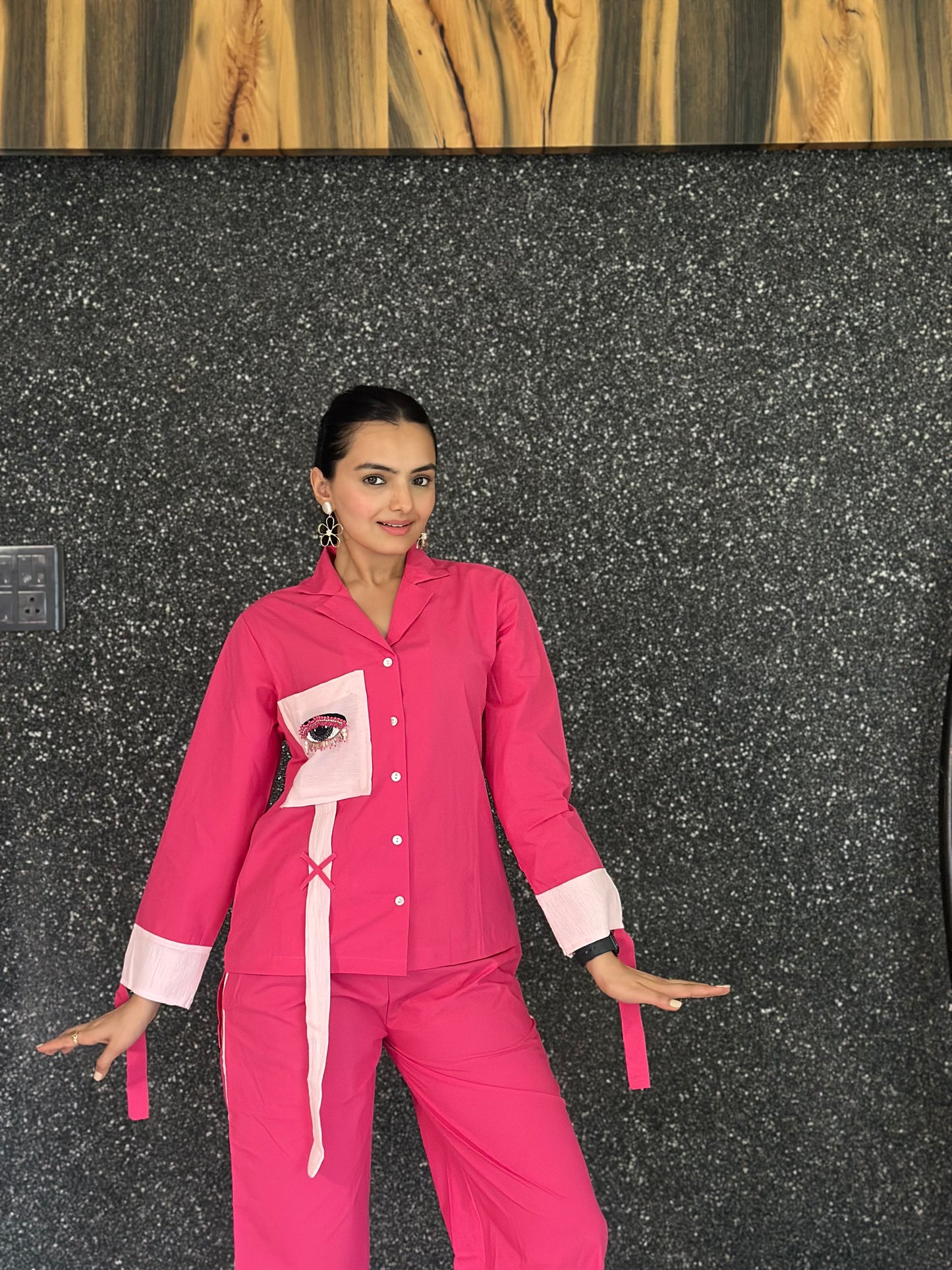 Pink Cotton Co-ord Set