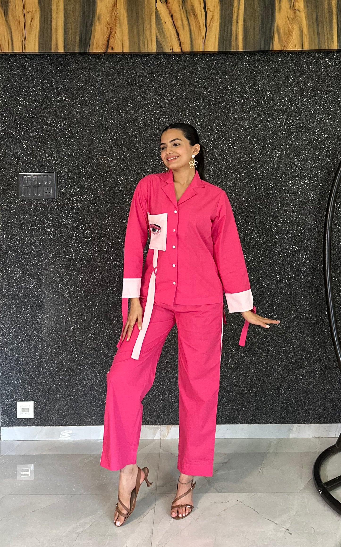 Pink Cotton Co-ord Set