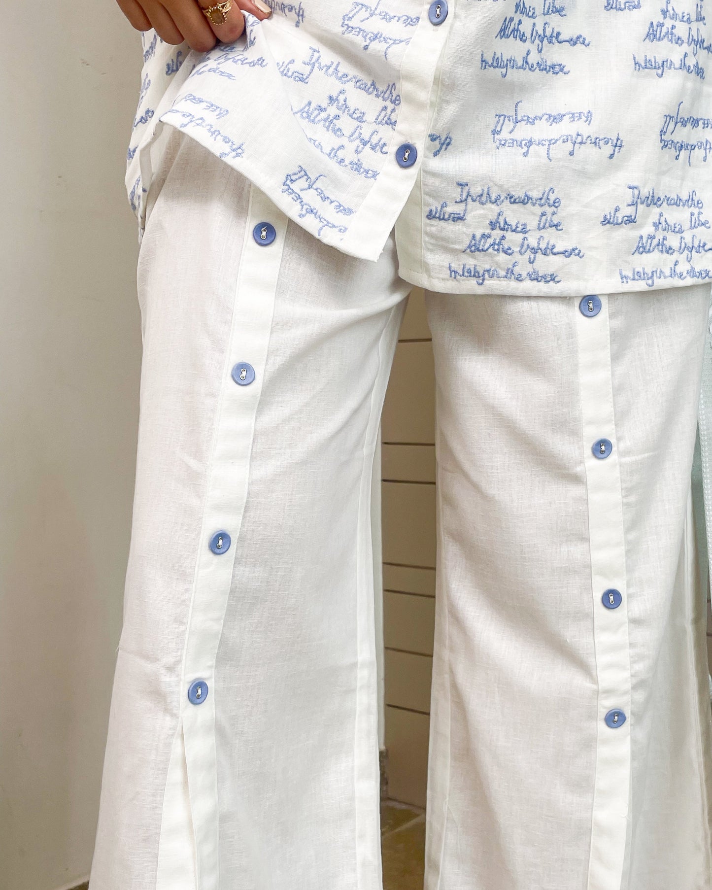 White Cotton Co Ord Set Women