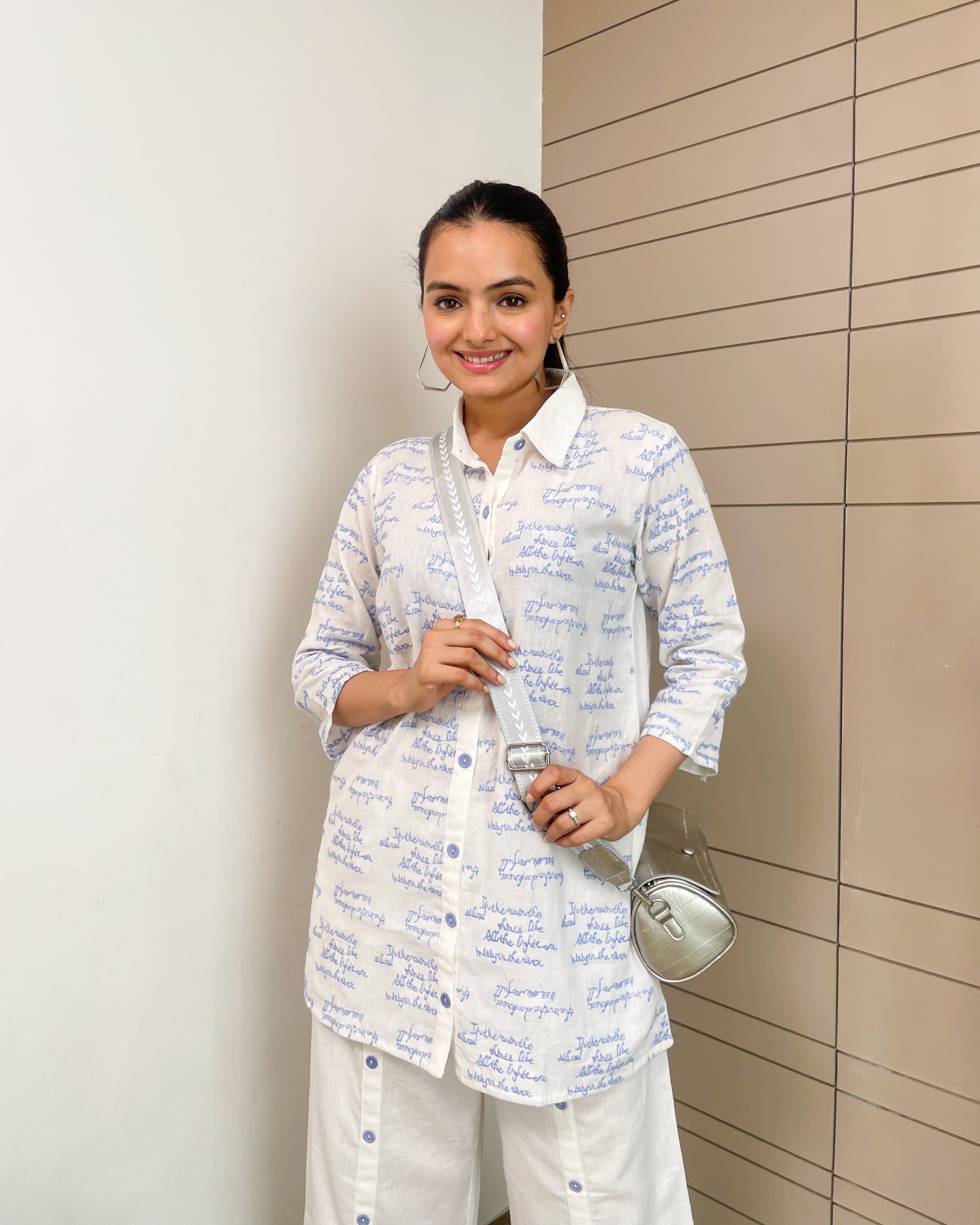 White Cotton Co Ord Set Women