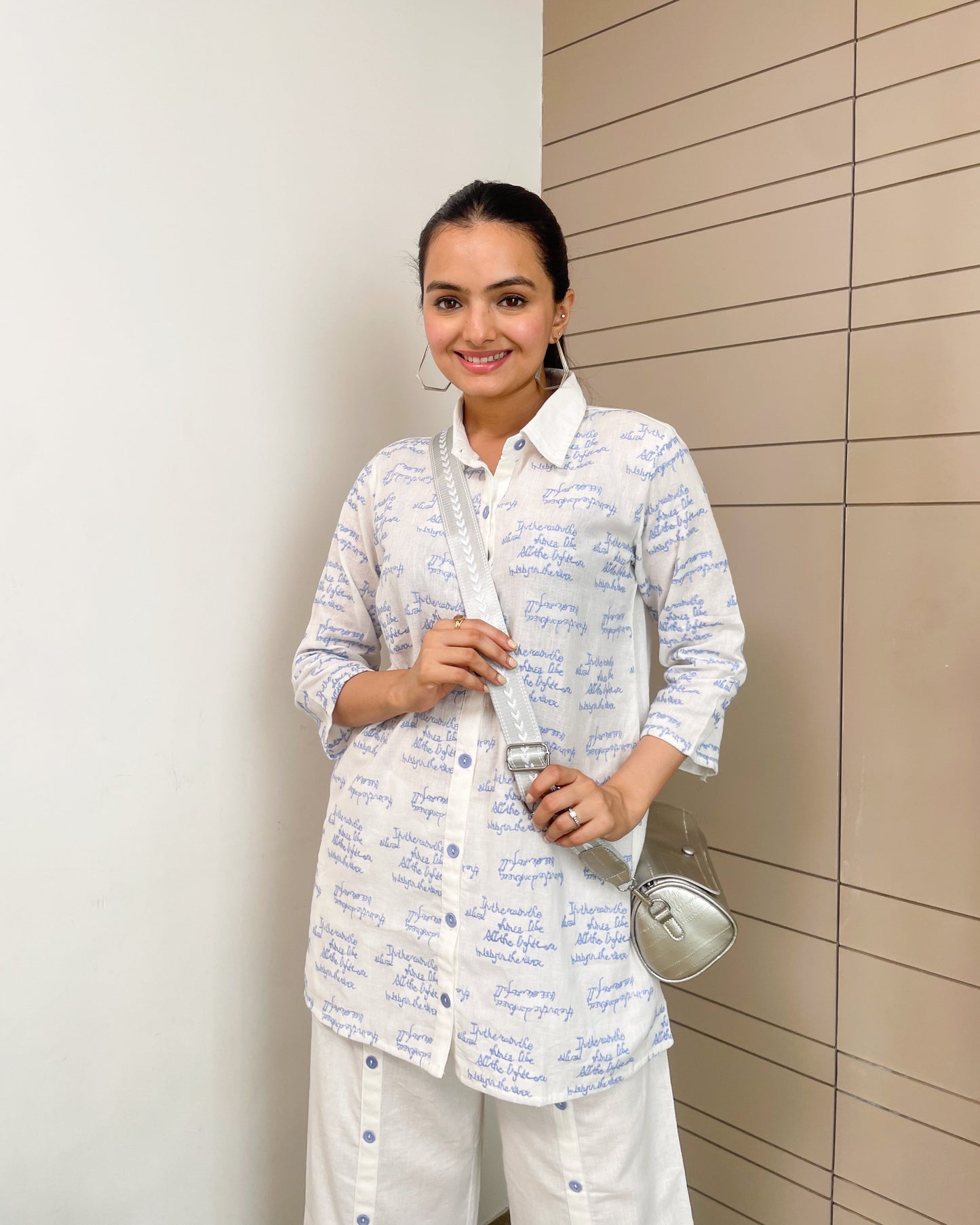 White Cotton Co Ord Set Women