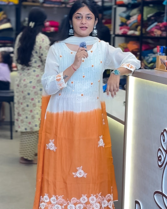 Pure Mal Chanderi Kurta Pant Set For Women