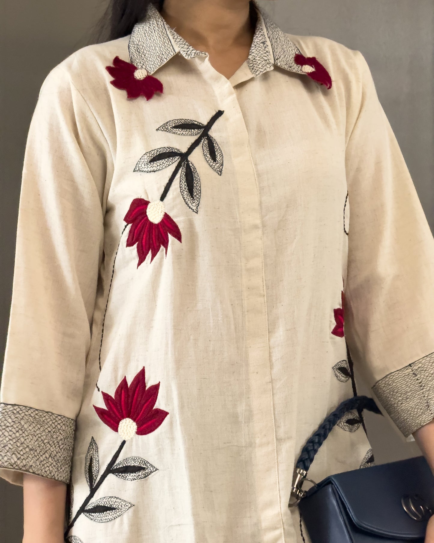 Off-White Trendy Cotton Kurti
