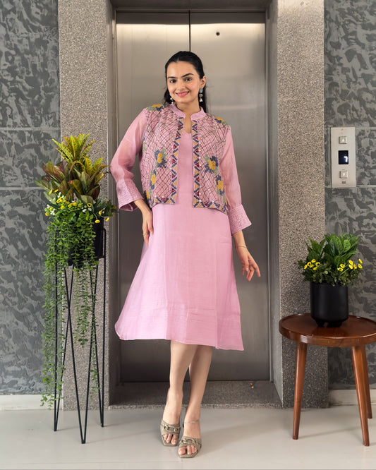 Pink One Piece Dress For Girls