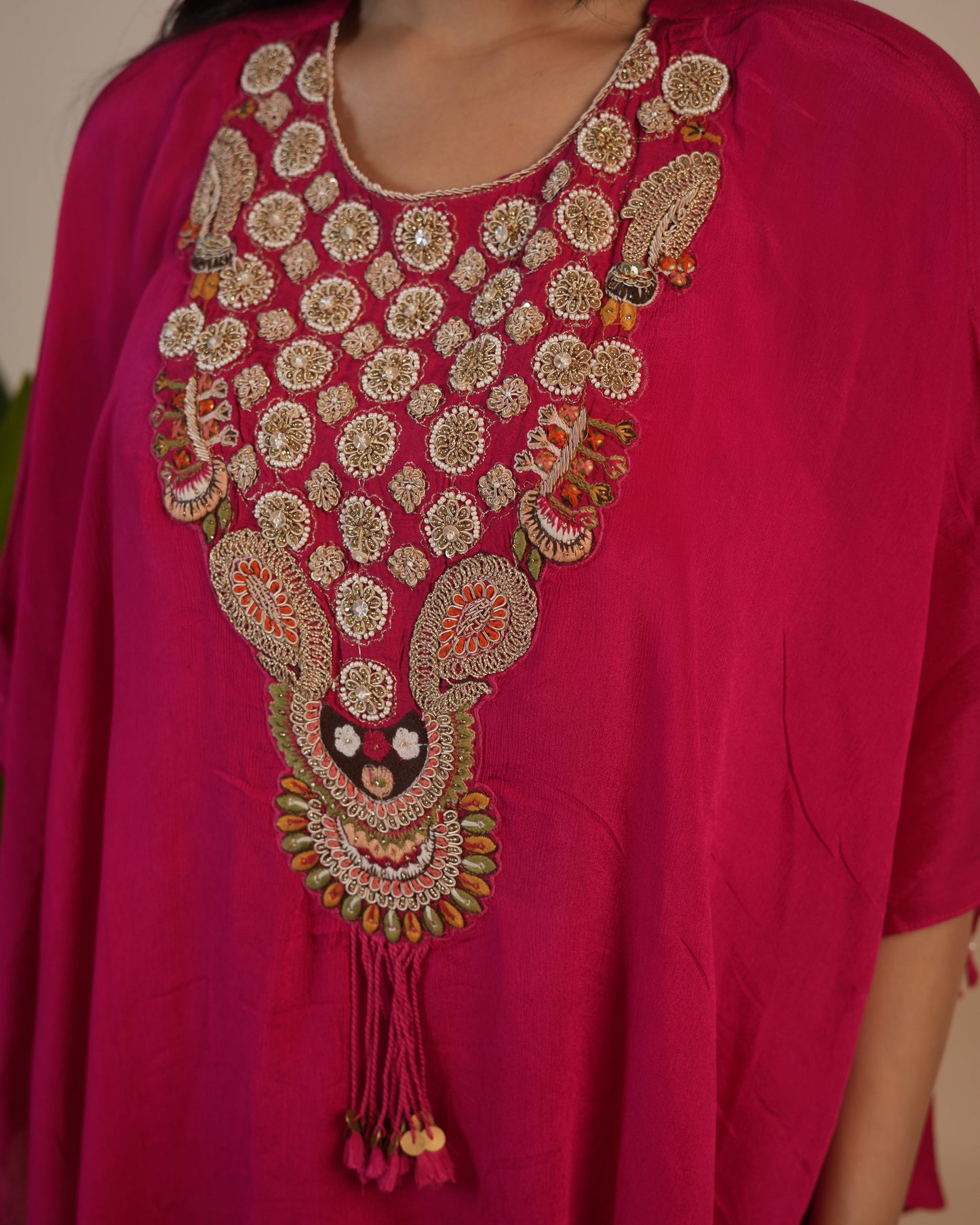 Pink Chinnon Indo Western Dress For Women