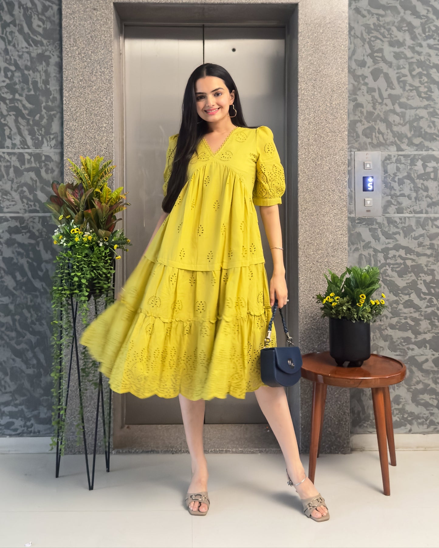 Yellow One Piece Dress For Girls