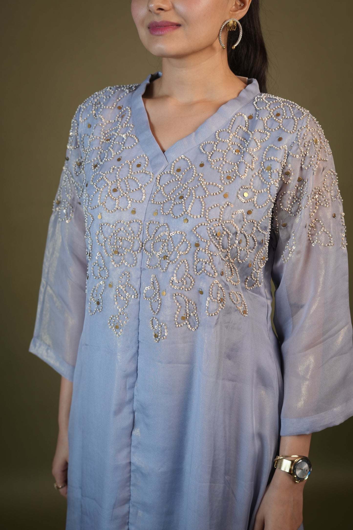Lavender Up & Down A-Line Kurta Palazzo Set for Women