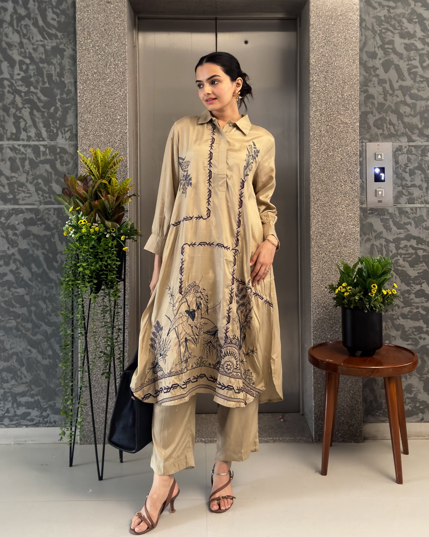 Beige Latest Indo Western for Women