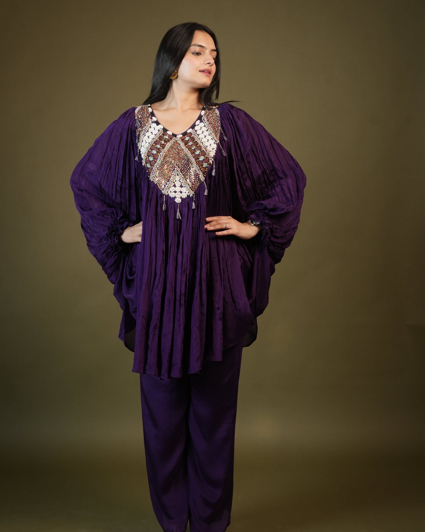 Purple Butterfly Style Indo Western for Women