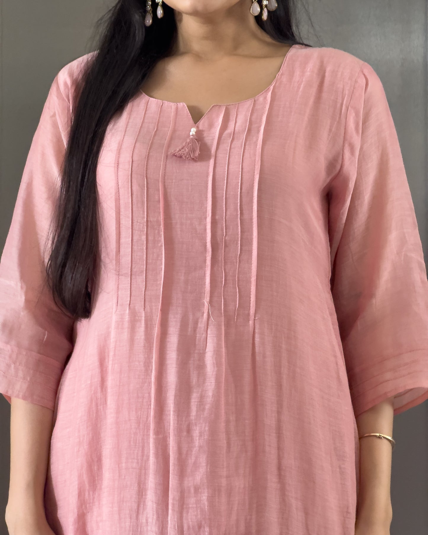 Light Pink Mal Chanderi Co Ord Sets Women