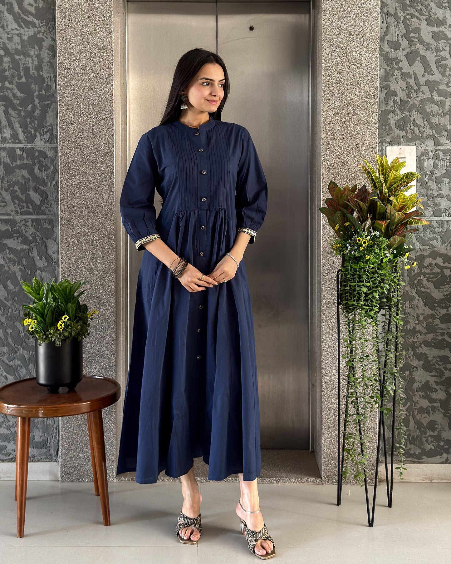 Dark Blue Anarkali Gown For Girls