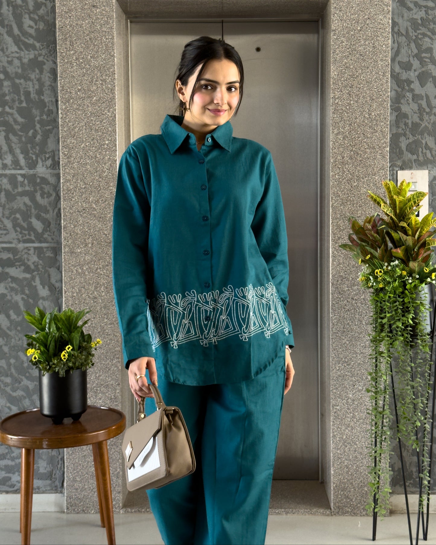 Rama Khadi Cotton Co ord Set Women