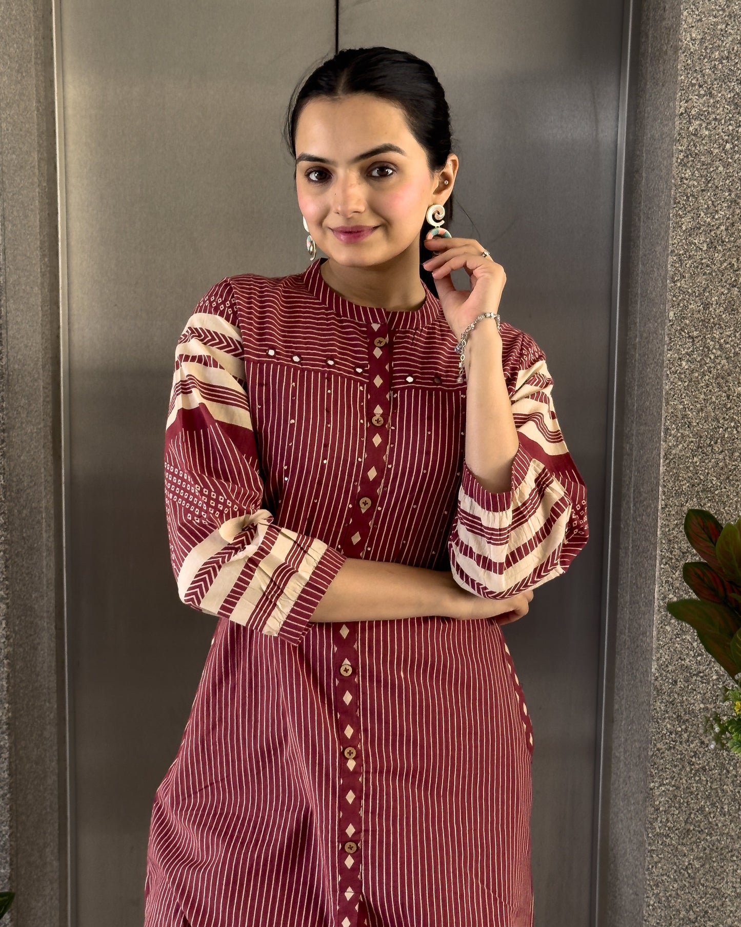 Red Cotton Co ord Set for Girl