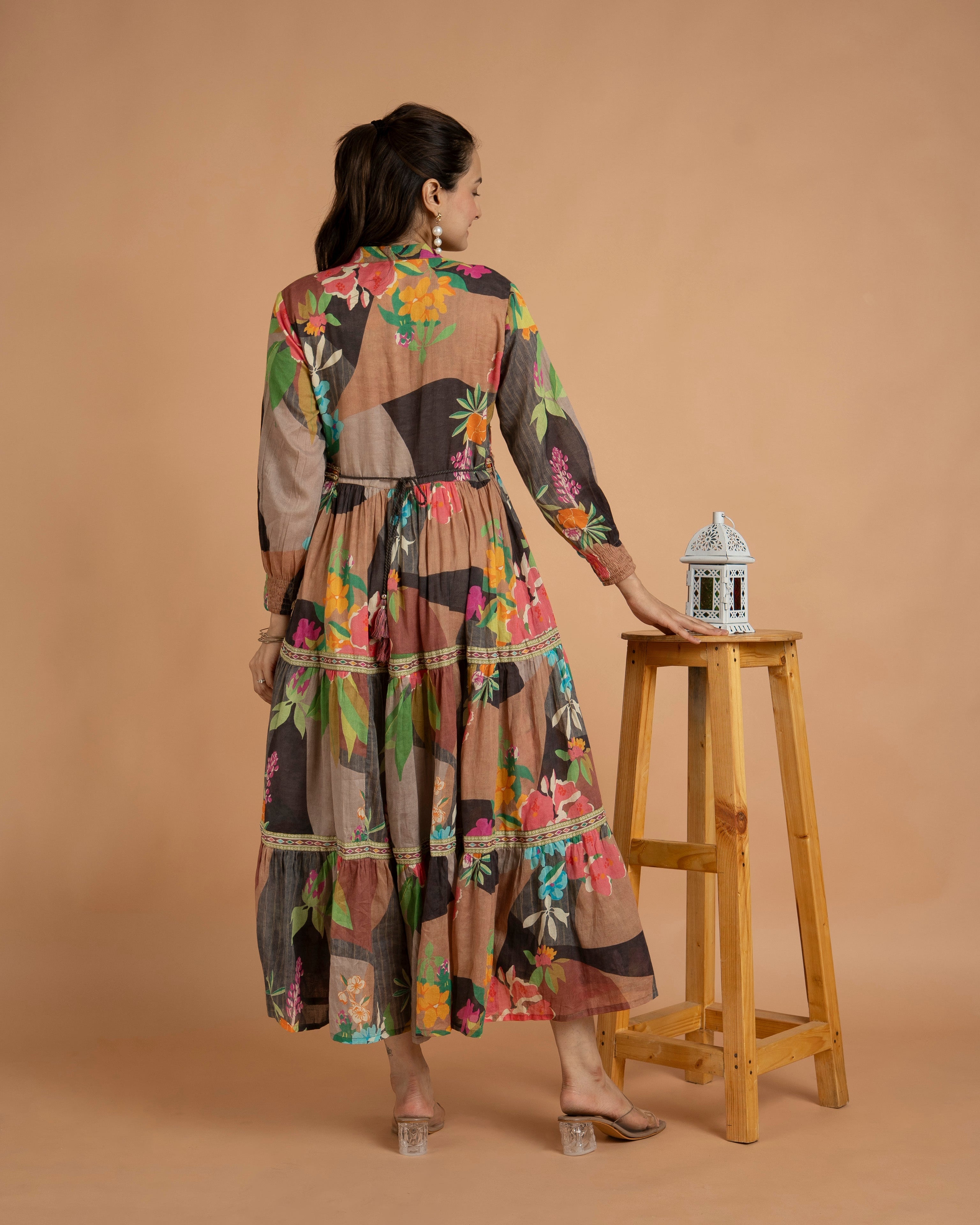 Multi-Color Mal Cotton One Piece Dress – Festive & Party Wear