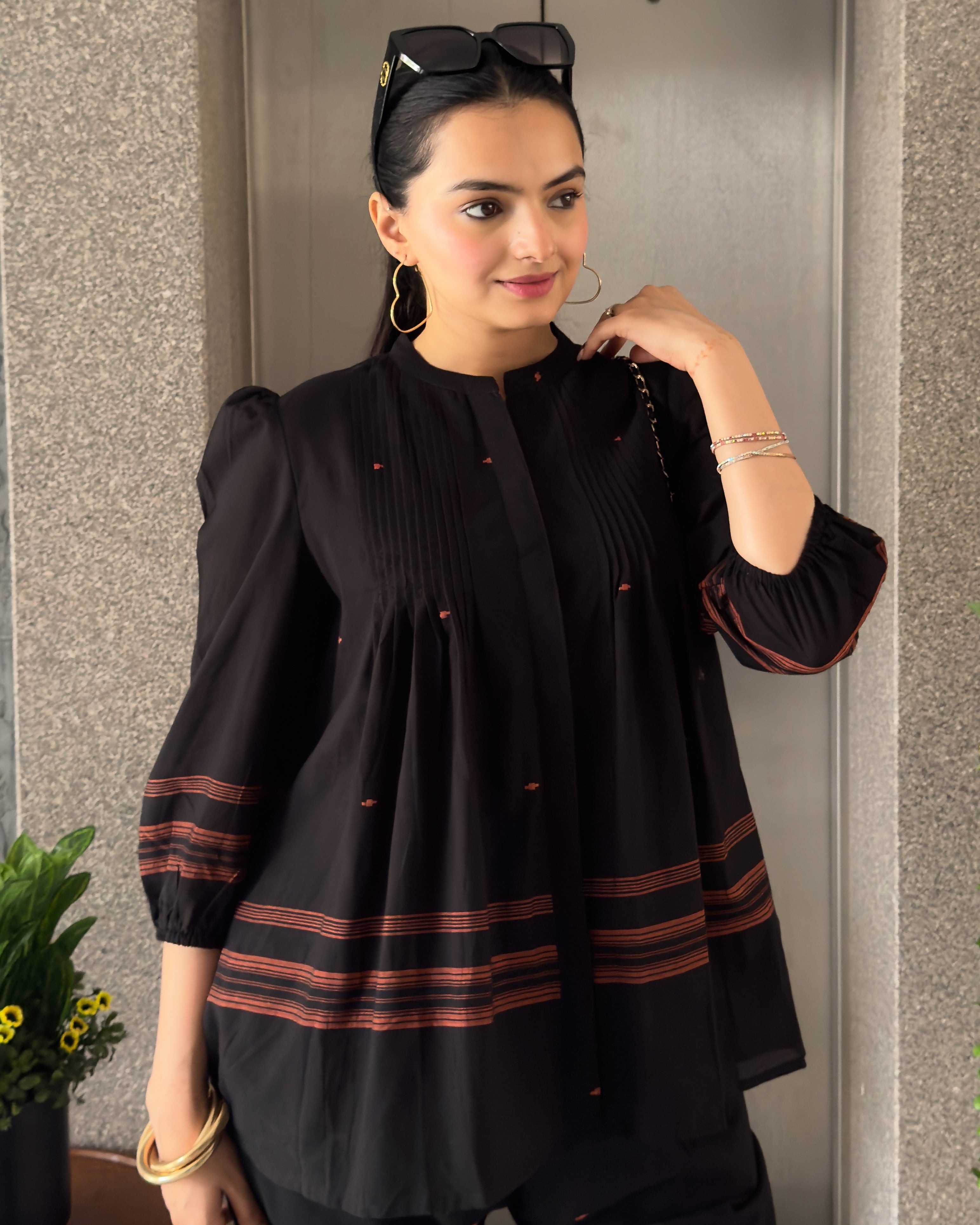 Black Mal Cotton Co ord Set for girls