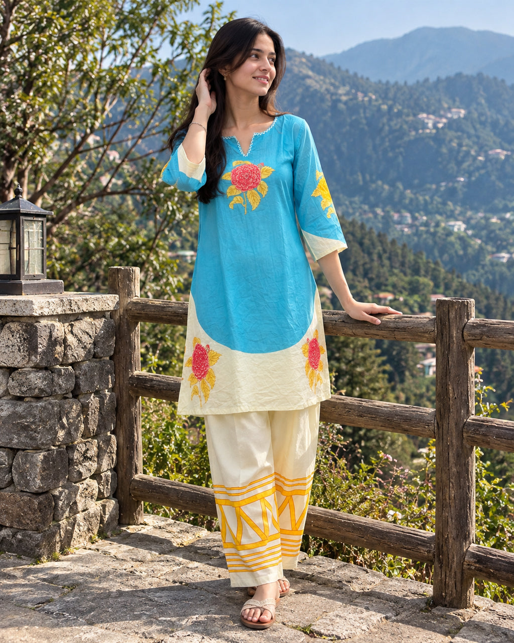 Sky Cotton Farshi Salwar 2 Piece