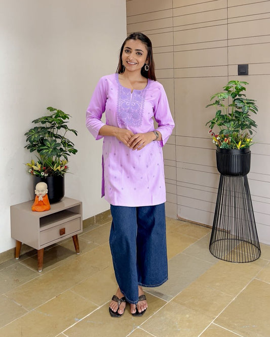 Purple Embroidered Top 