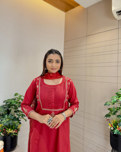 Full Length Kurti With Beautiful Dupatta 