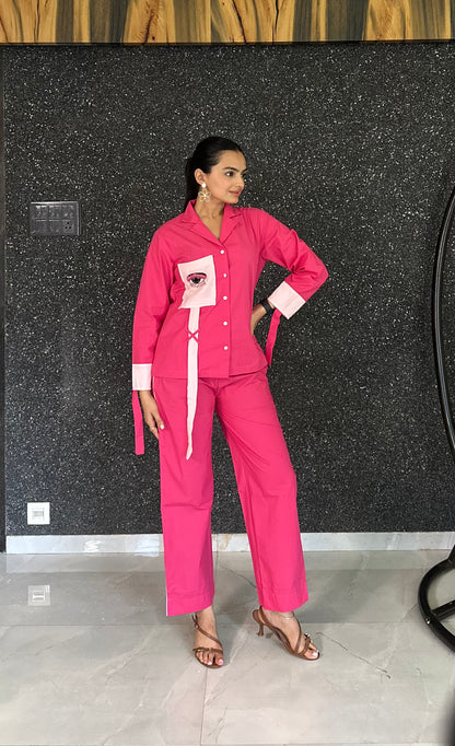 Pink Cotton Co-ord Set