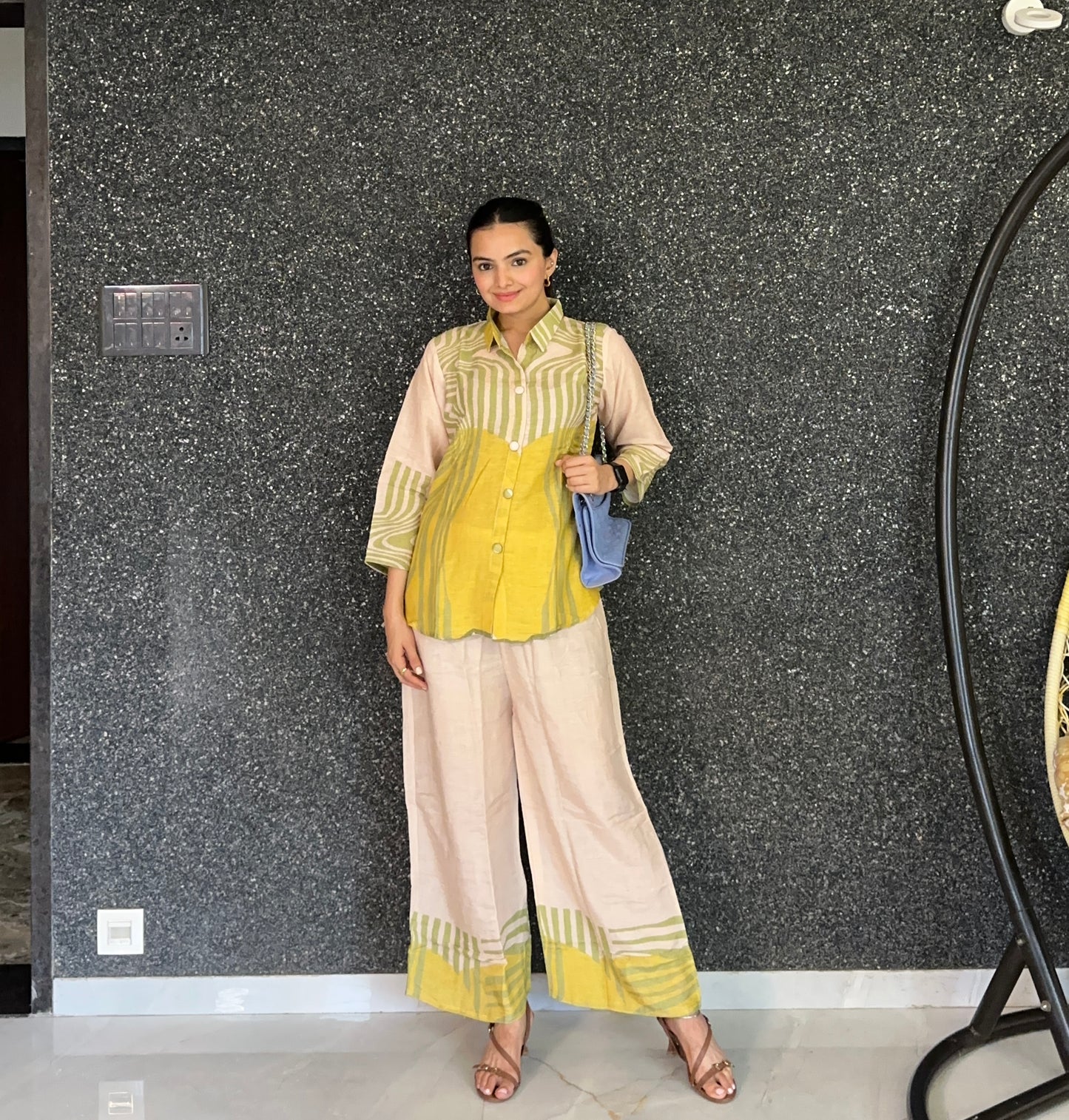 Yellow Pure Muslin Co-ord Set