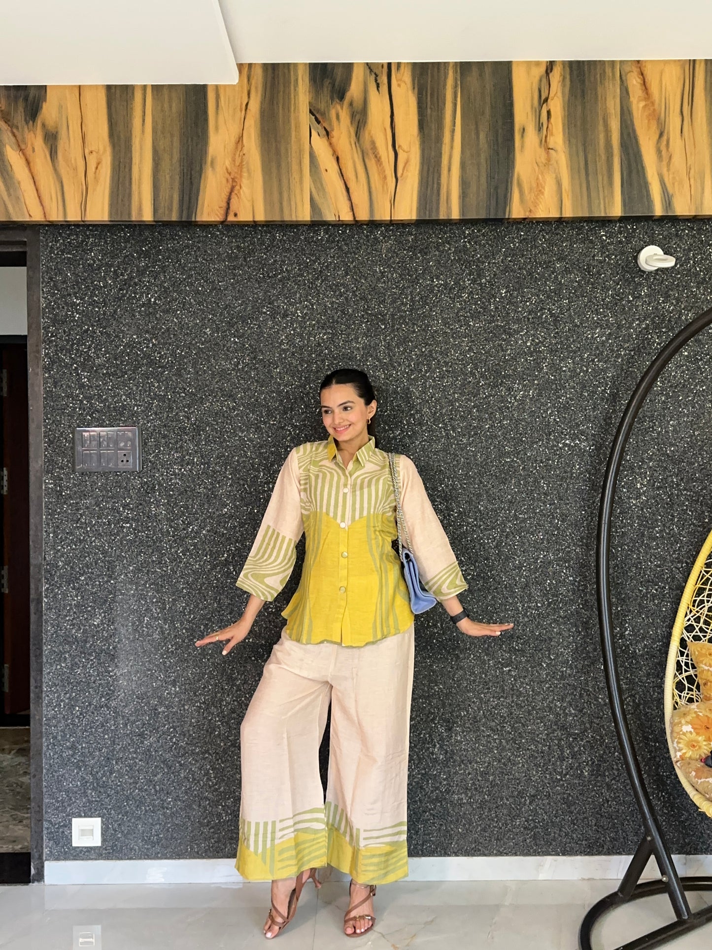 Yellow Pure Muslin Co-ord Set