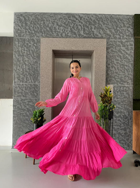 Mal Cotton Shaded Gown For Girls