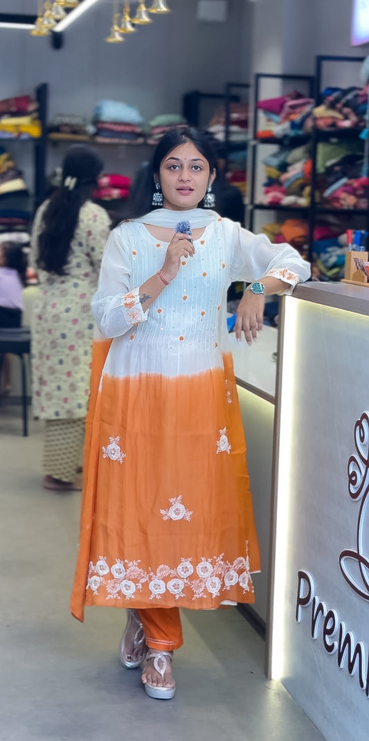 Pure Mal Chanderi Kurta Pant Set