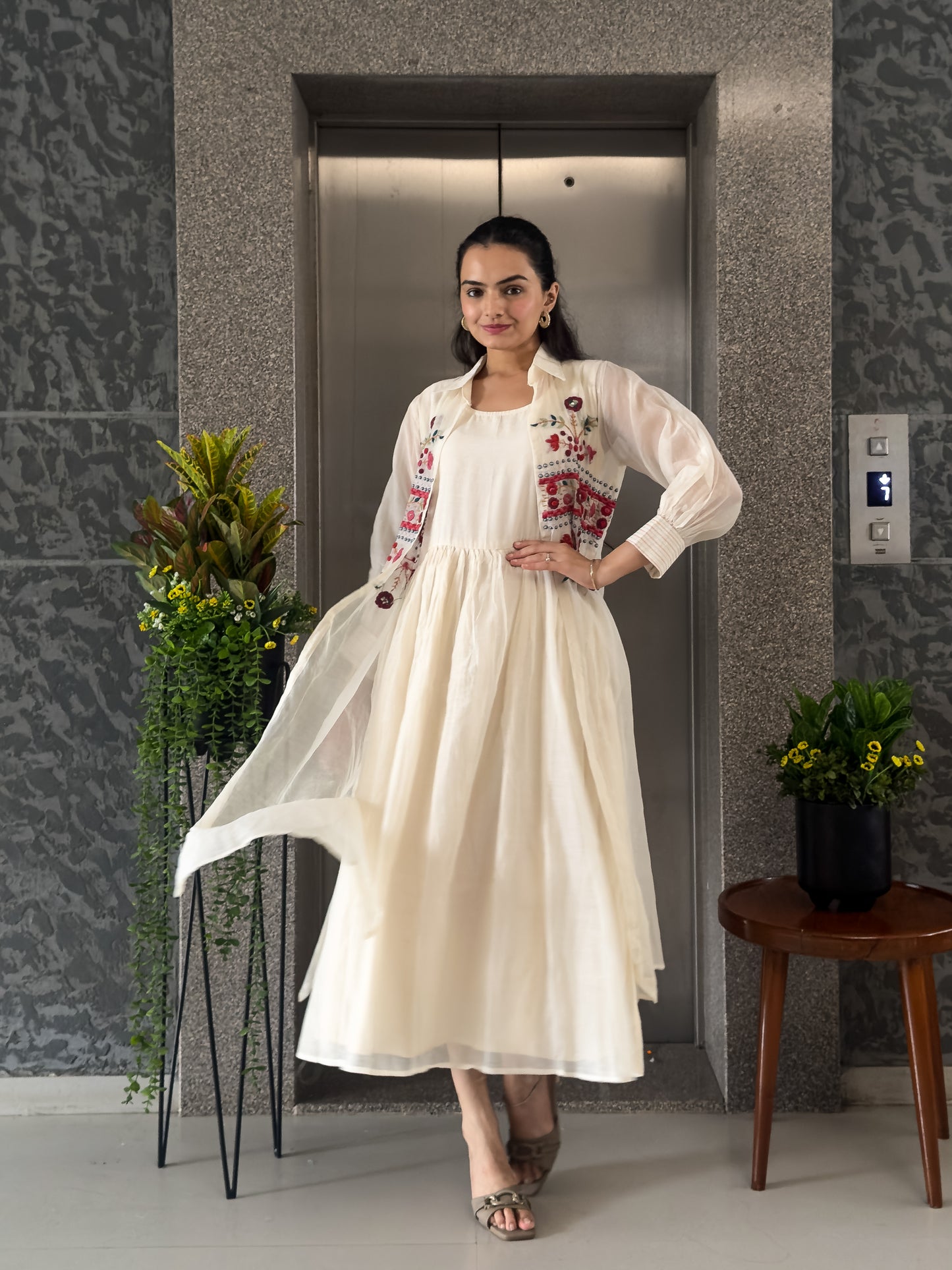 White One Piece Dress For Girls