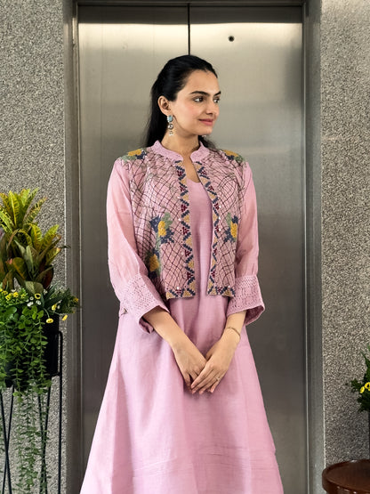 Pink One Piece Dress For Girls