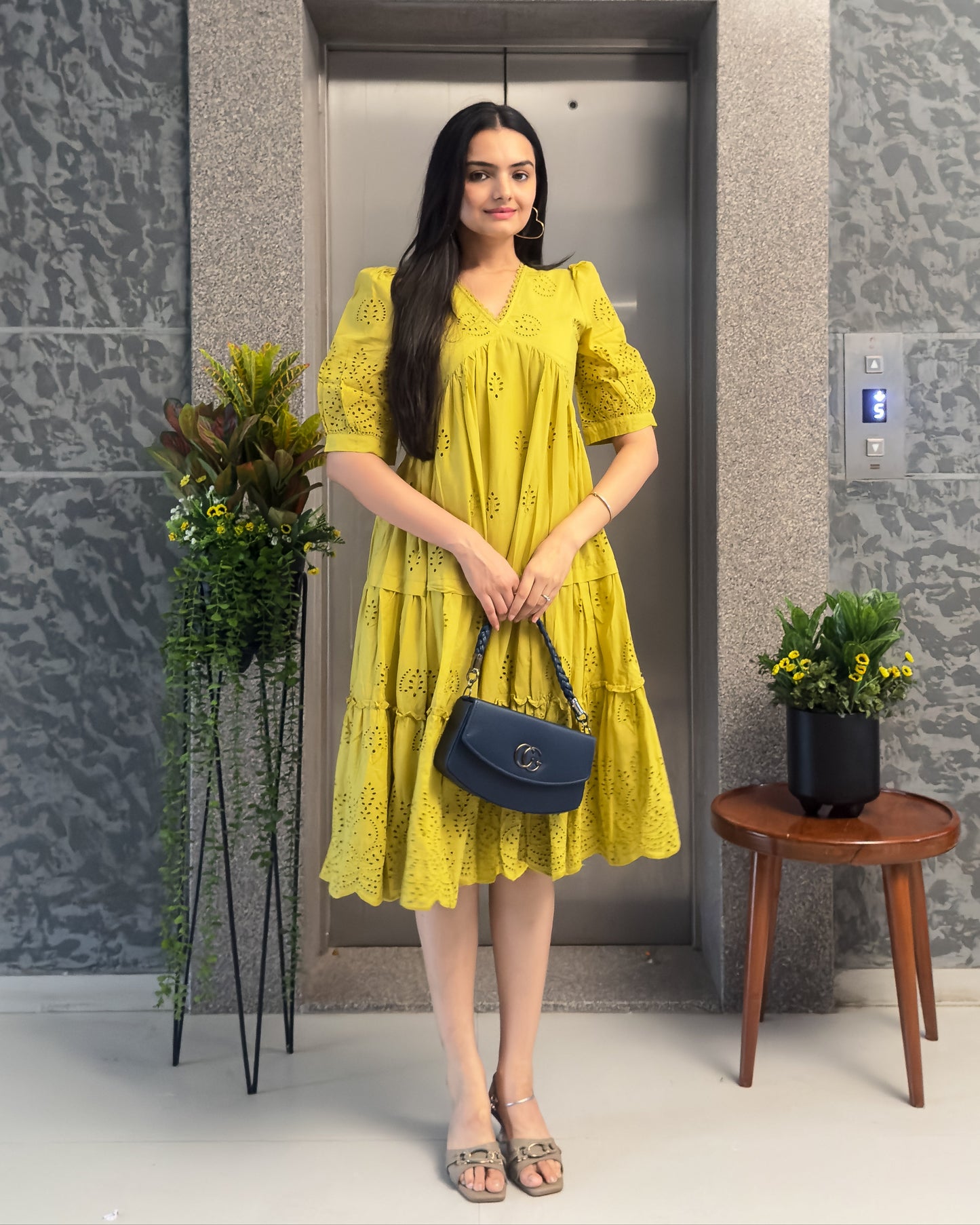 Yellow One Piece Dress For Girls