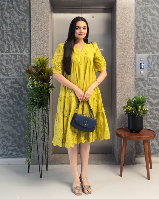 Yellow One Piece Dress For Girls