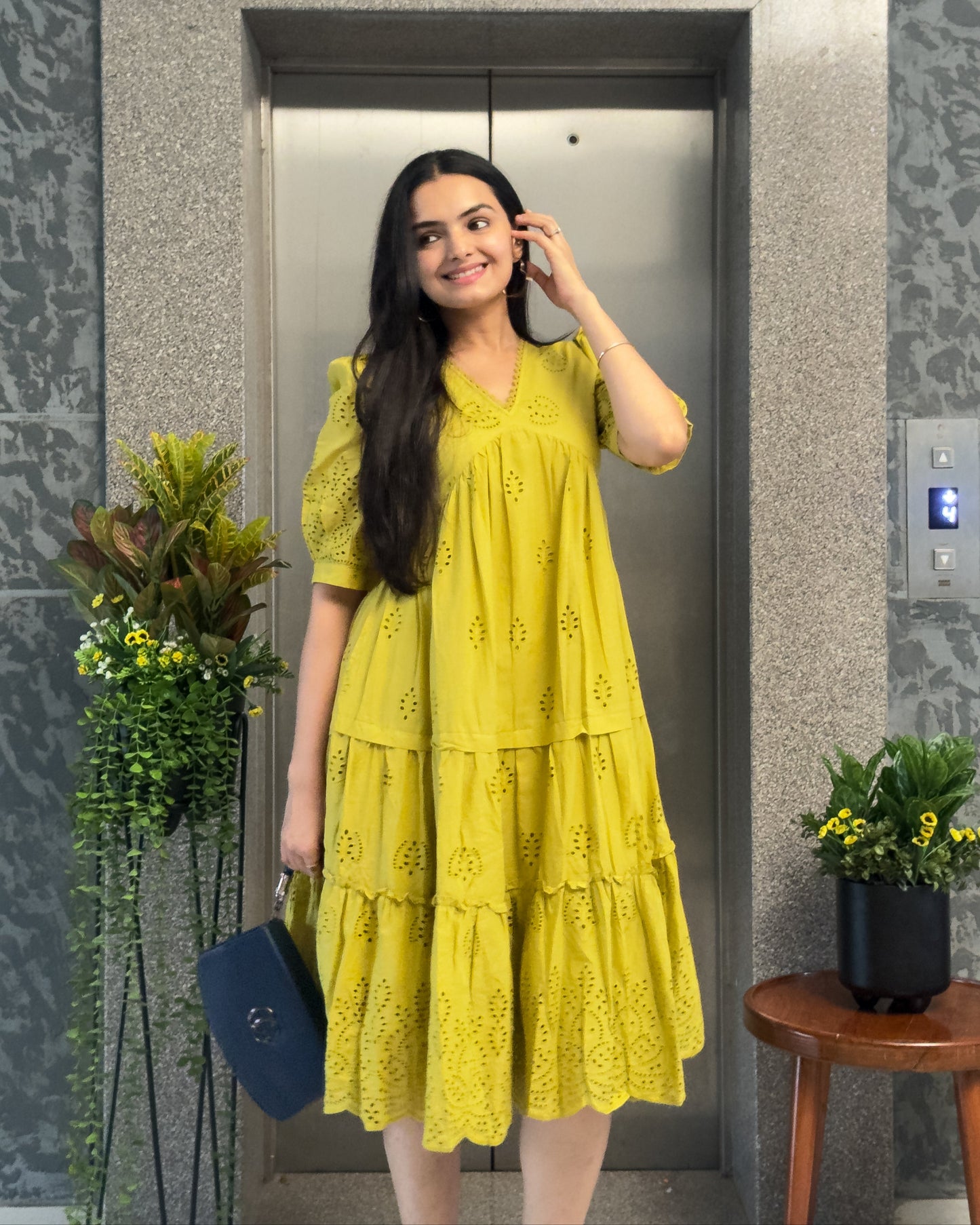 Yellow One Piece Dress For Girls