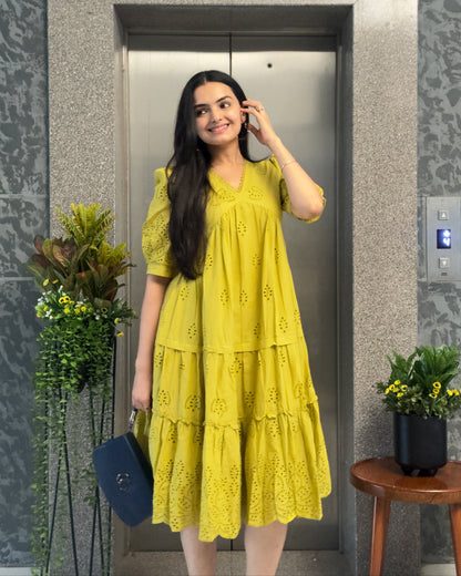 Yellow One Piece Dress For Girls