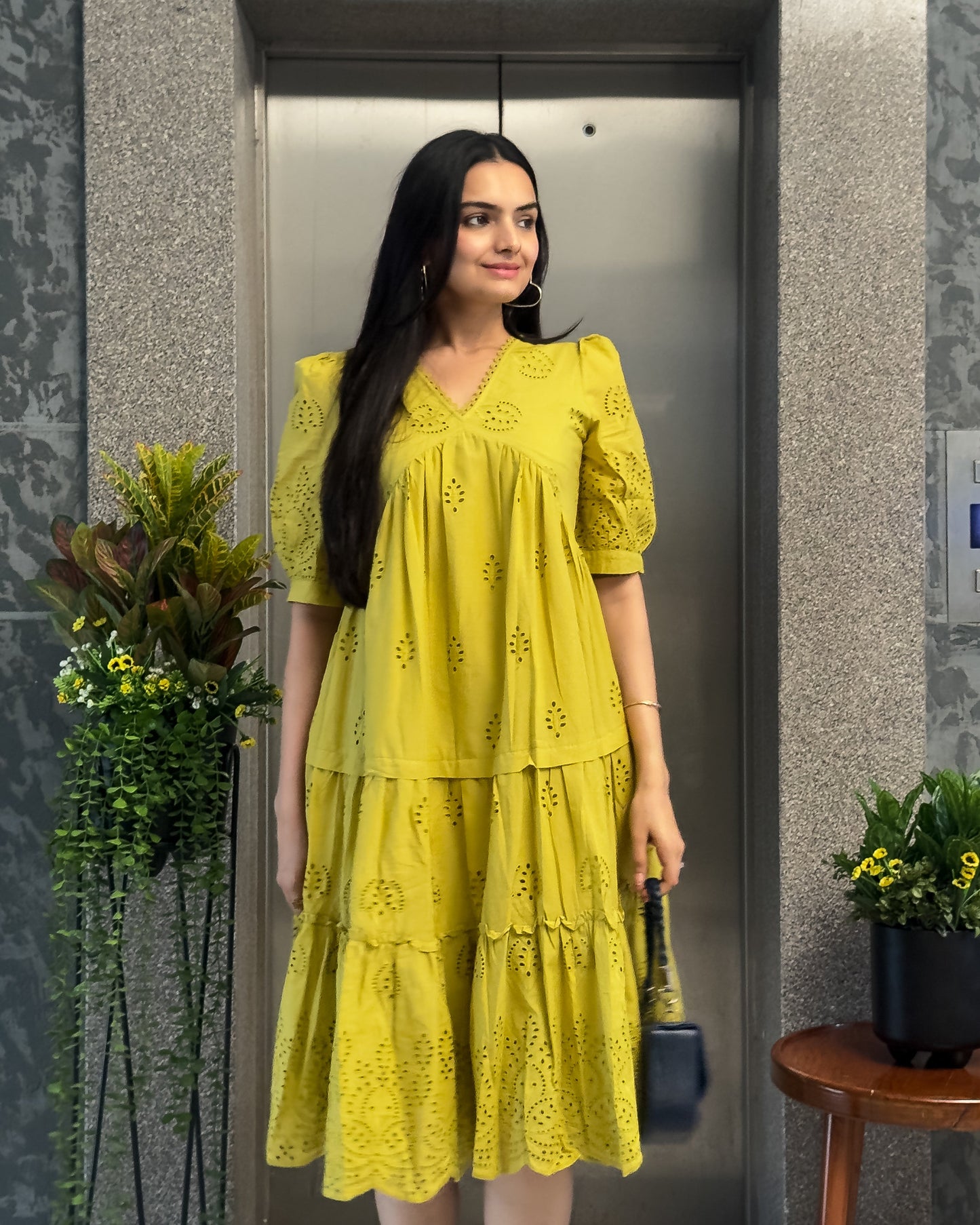 Yellow One Piece Dress For Girls