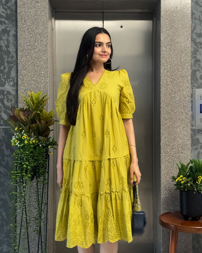 Yellow One Piece Dress For Girls