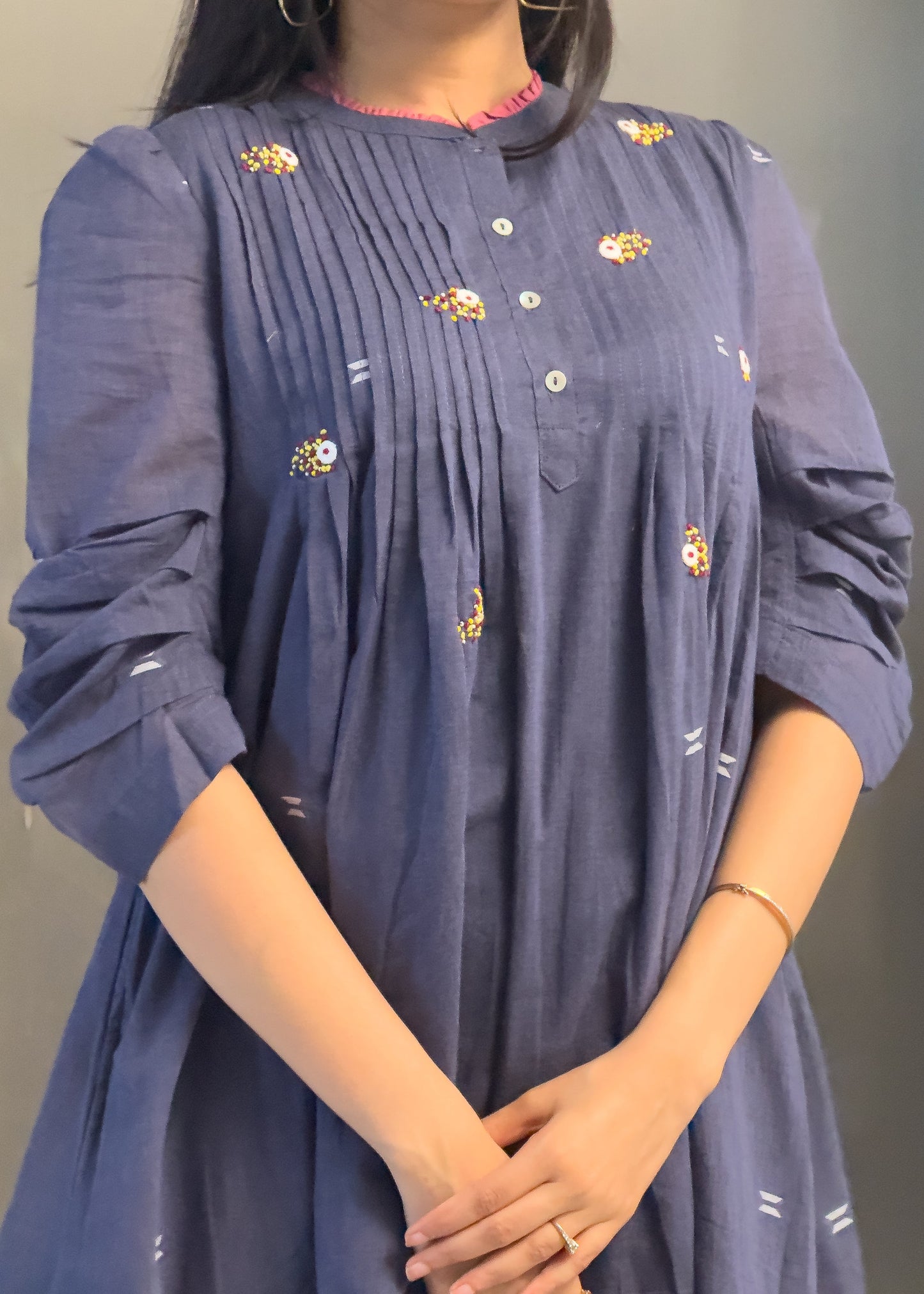 Dark Grey One Piece Dress For Girls