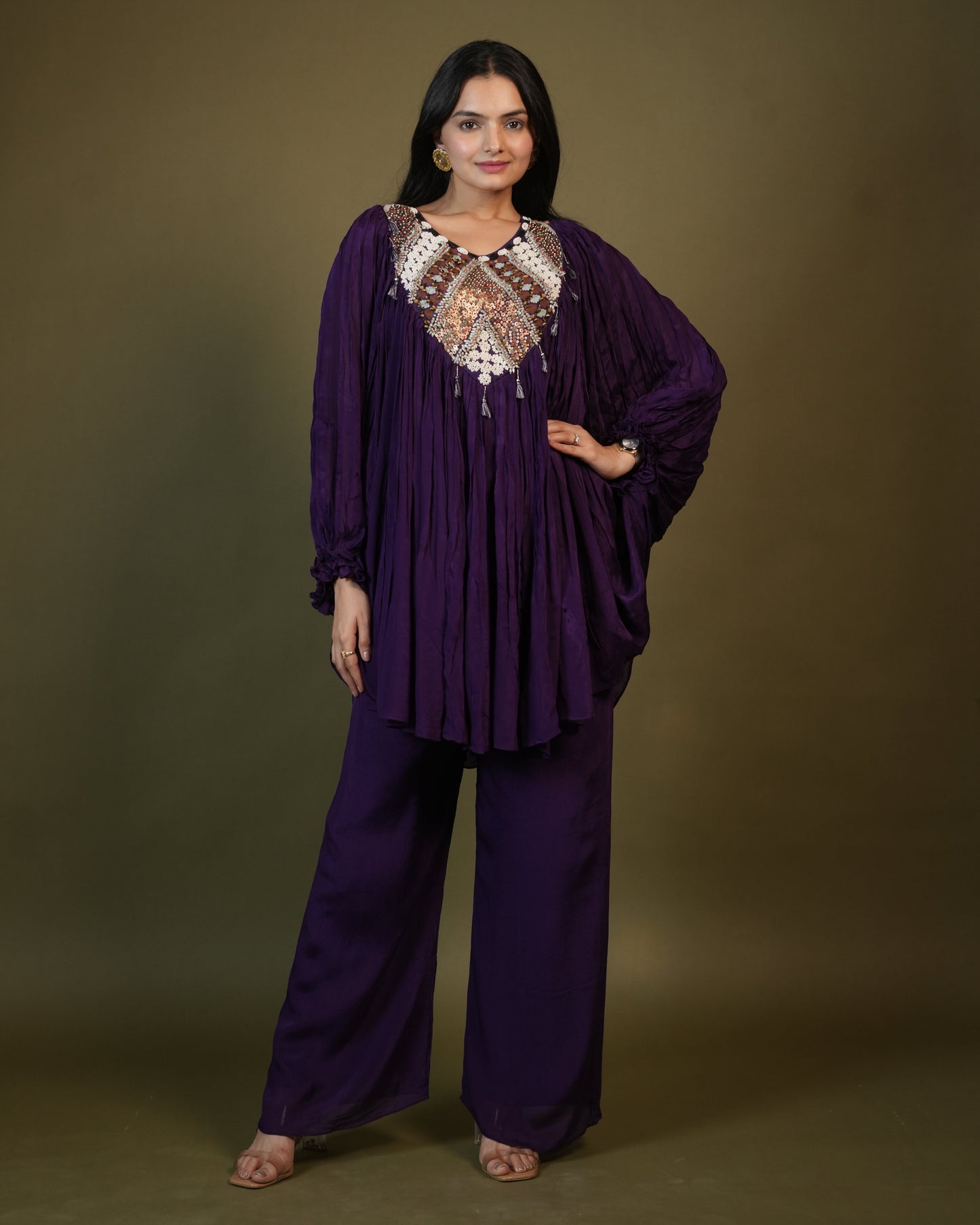 Purple Butterfly Style Indo Western for Women