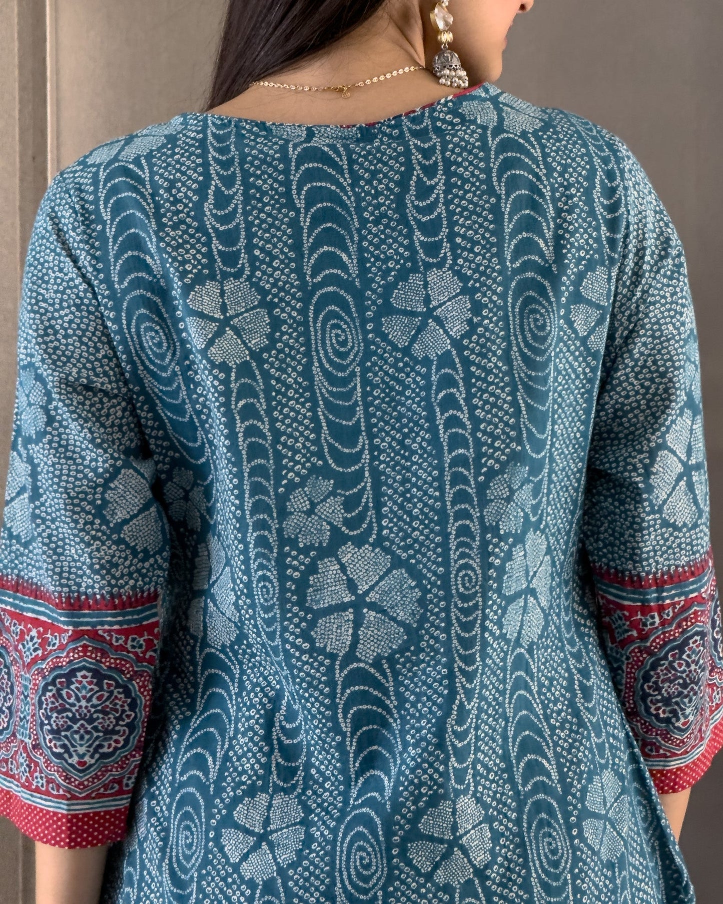 Blue Straight Kurta Pant Set with Dupatta