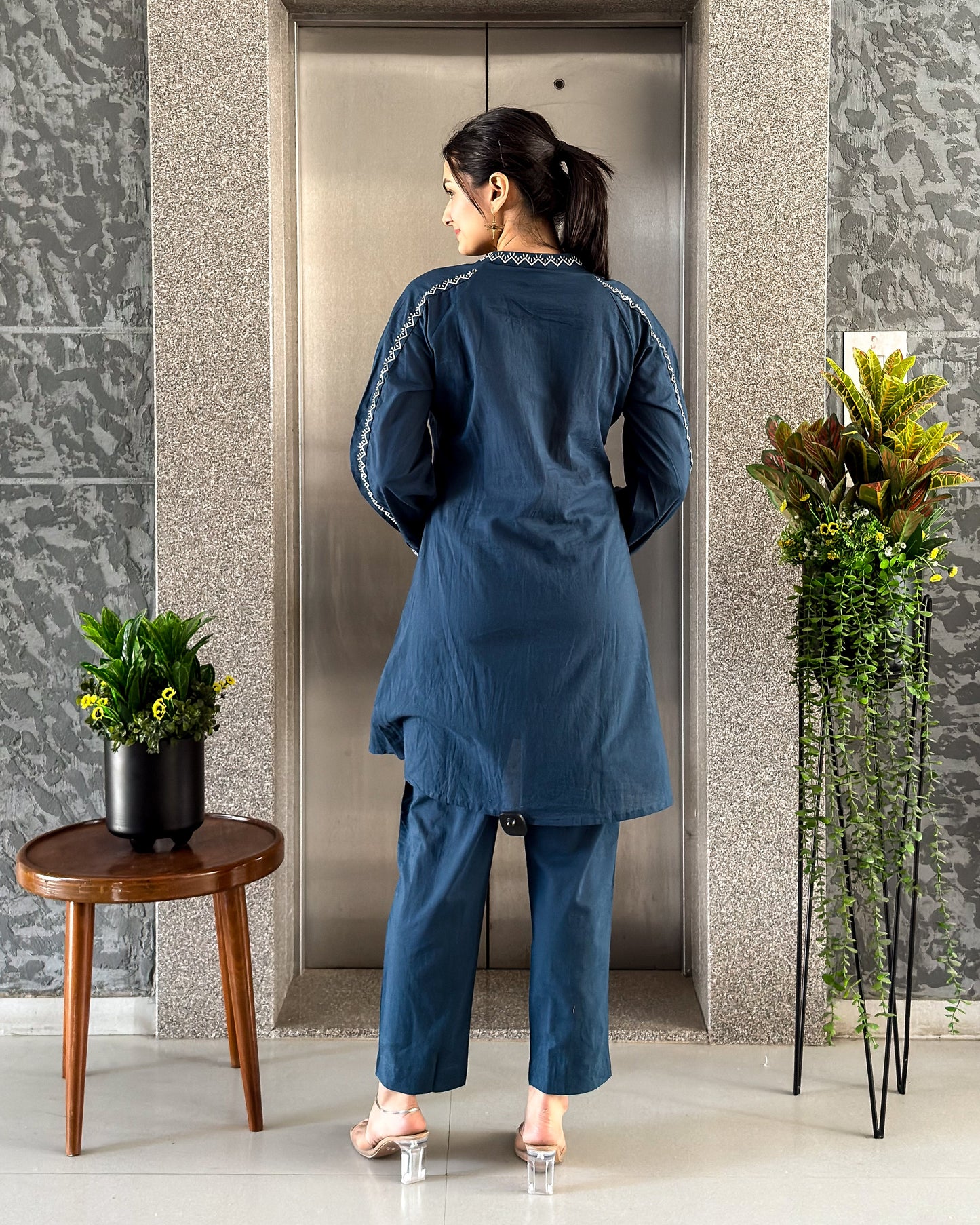 Teal Blue Cotton Co Ord Sets Women