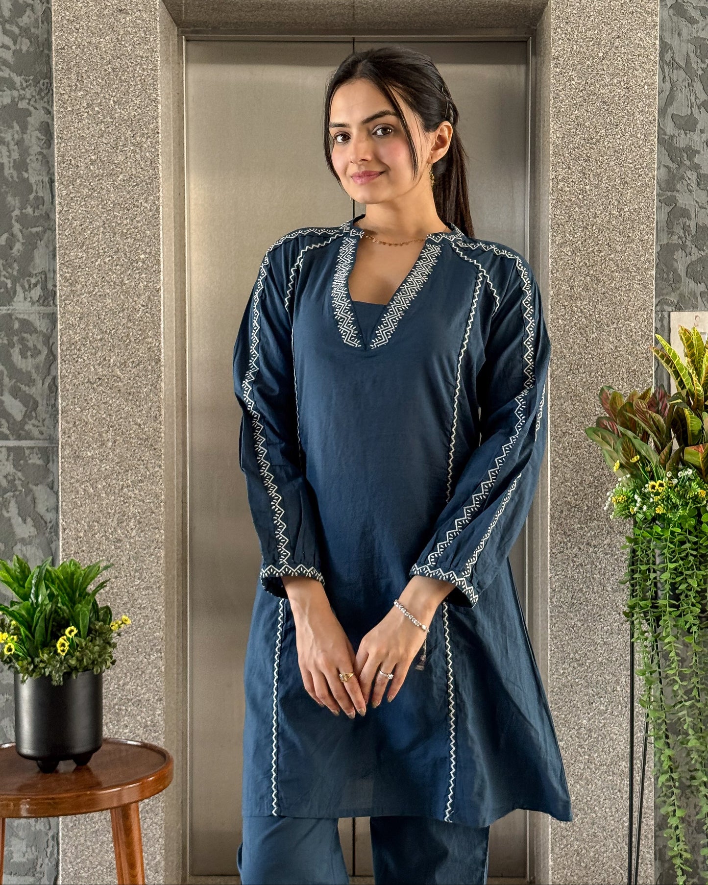 Teal Blue Cotton Co Ord Sets Women