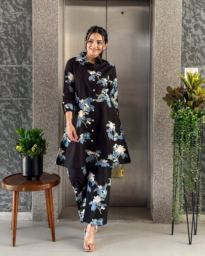 Black Cotton Ethnic Co ord Sets Women