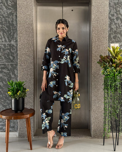 Black Cotton Ethnic Co ord Sets Women