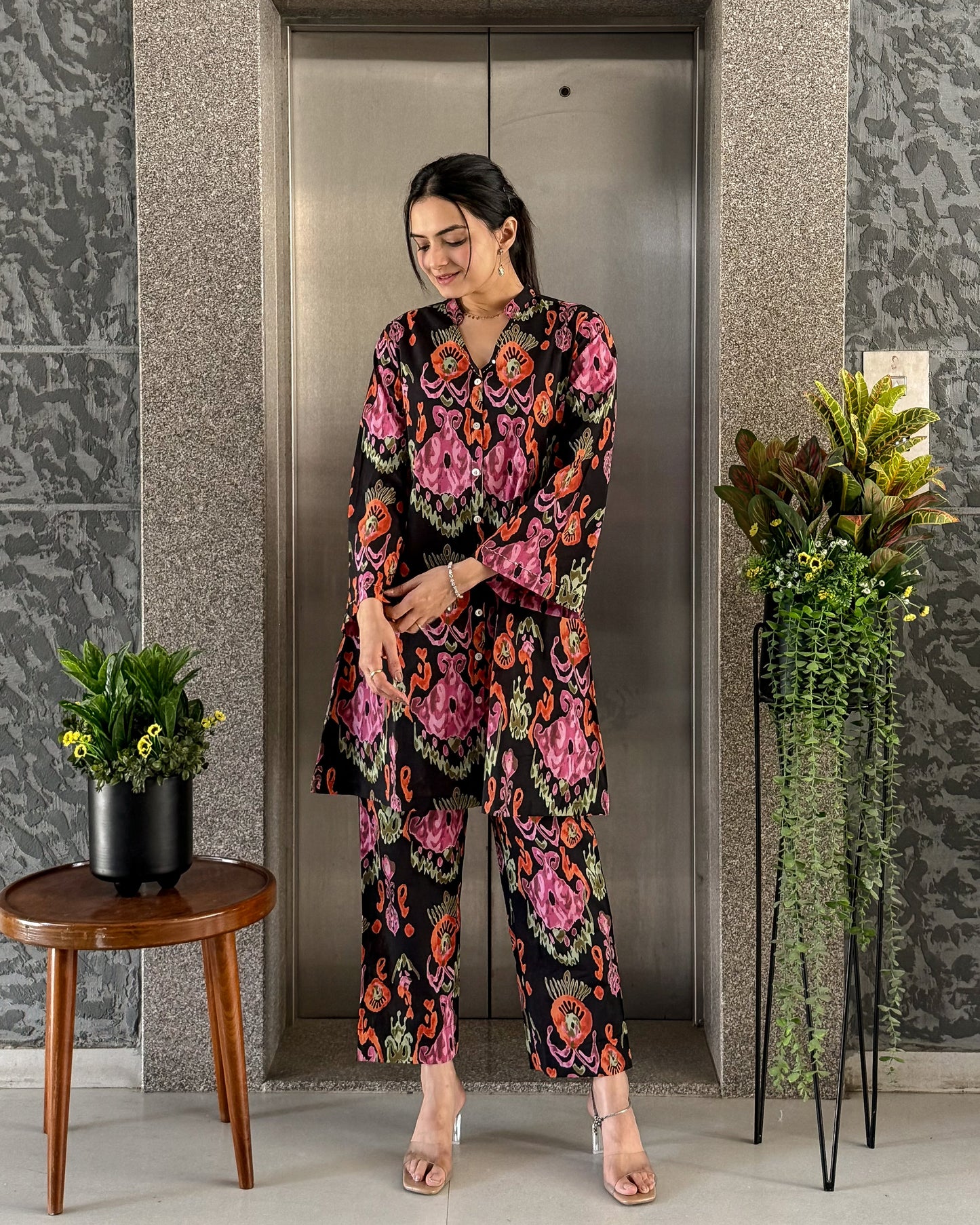 Black Cotton Co Ord Sets Women