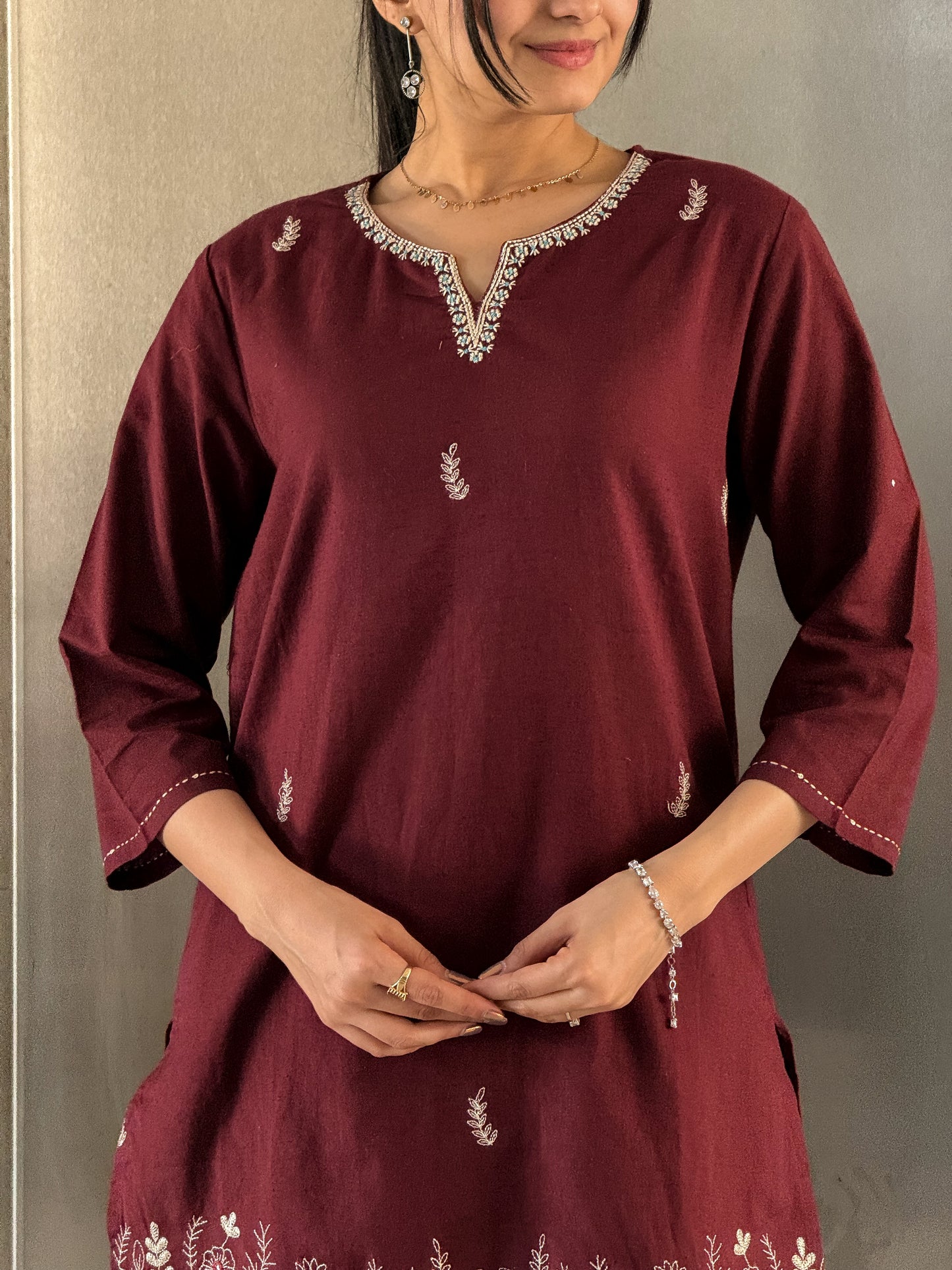 Wine Ethnic Co ord Set Women