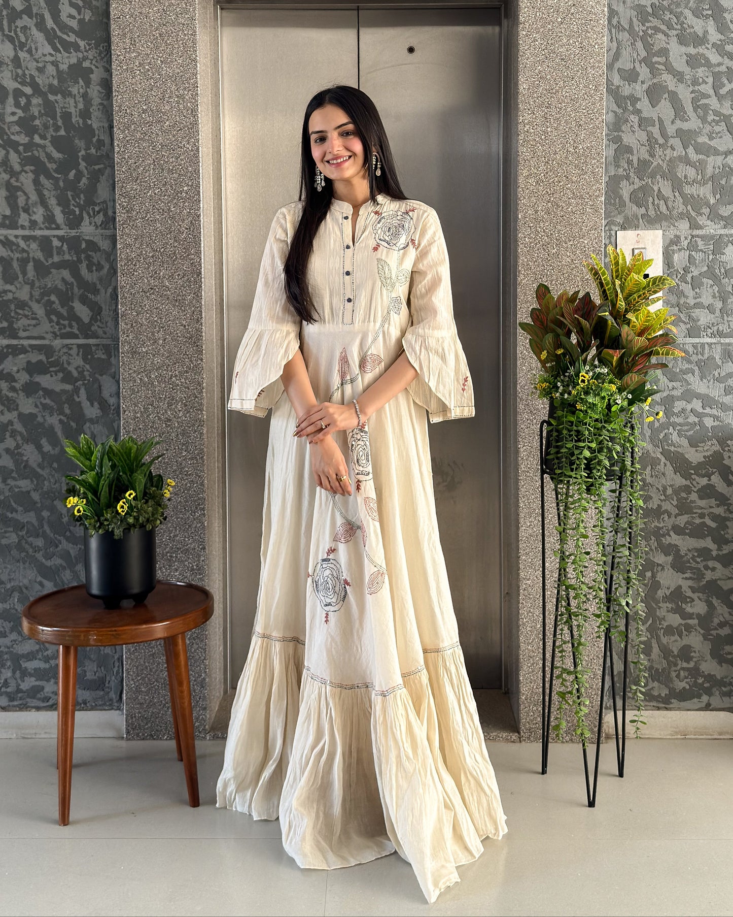 Off White Gown For Girls